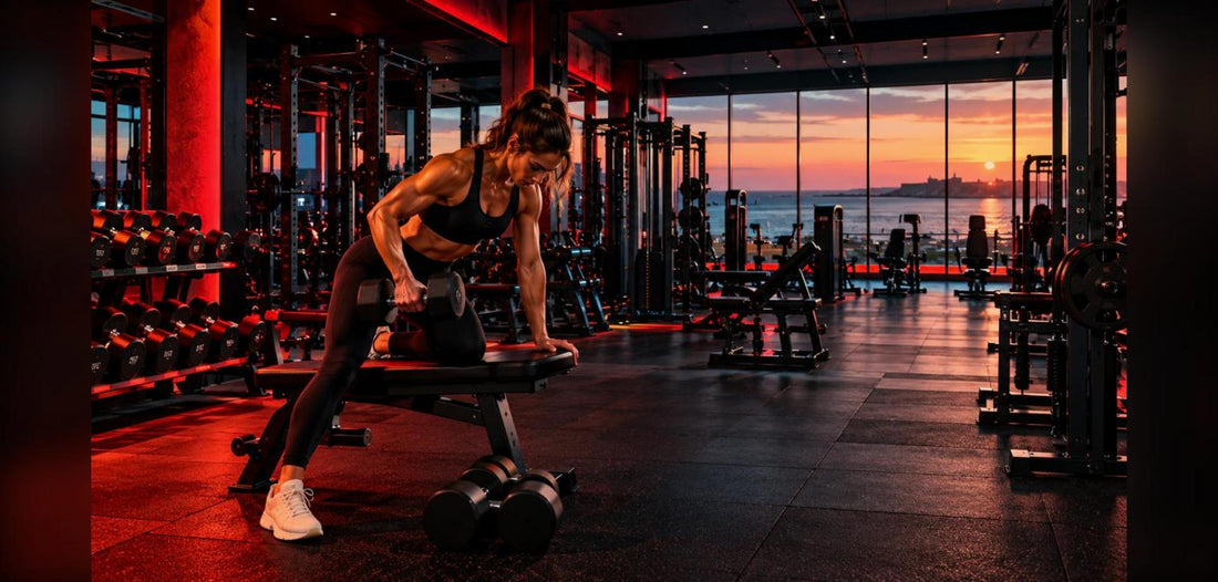 Salle de sport près de Châtelaillon-Plage : femme qui s'entraîne avec des haltères à Flex Gym