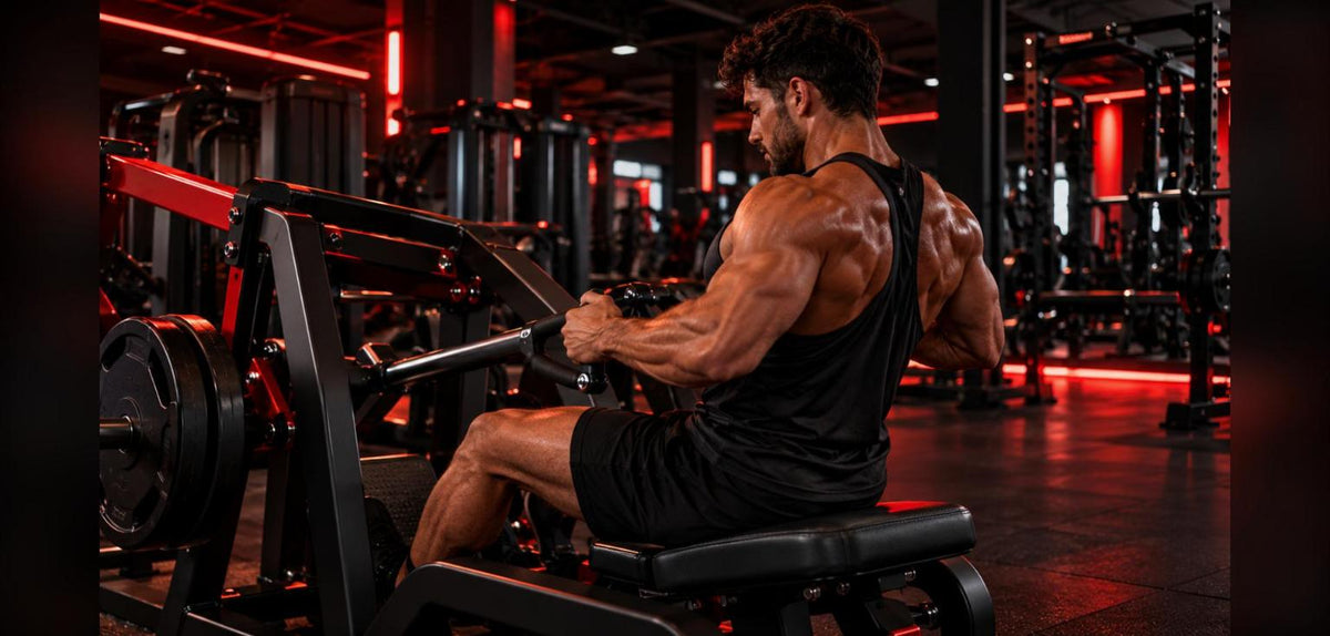Salle de sport près de Nieul-sur-Mer : homme qui fait du rowing sur machine à Flex Gym